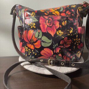🌺 Patricia Nash Avely Floral Leather Hobo Crossbody Bag 🌺